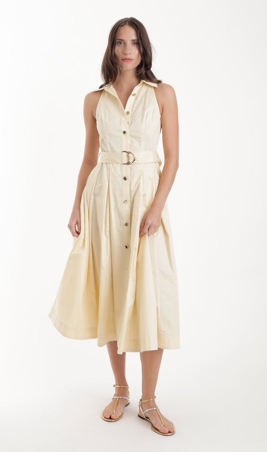 Zarae Solid Dress - Pastel Yellow