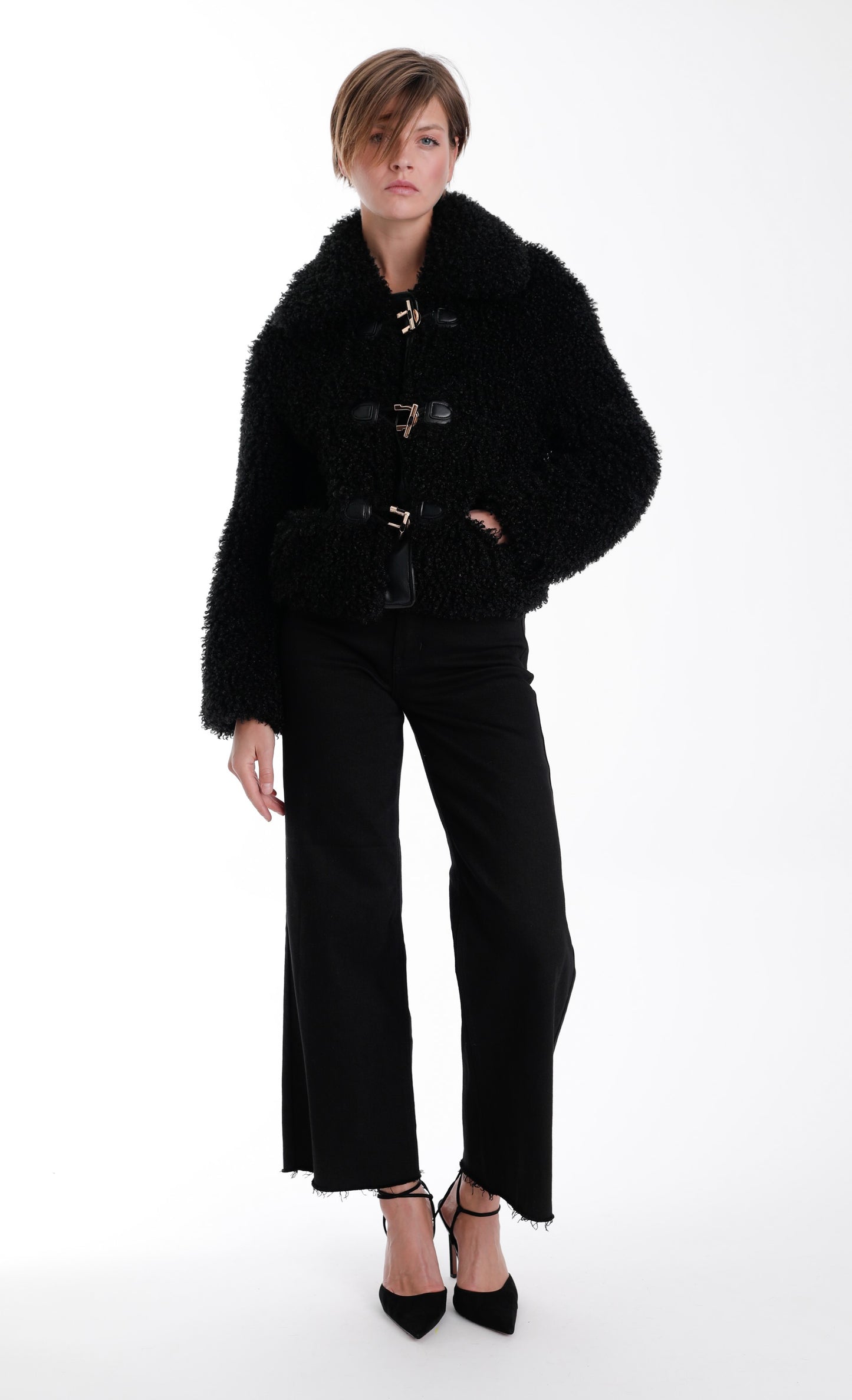 Noelle Fur Jacket - Black