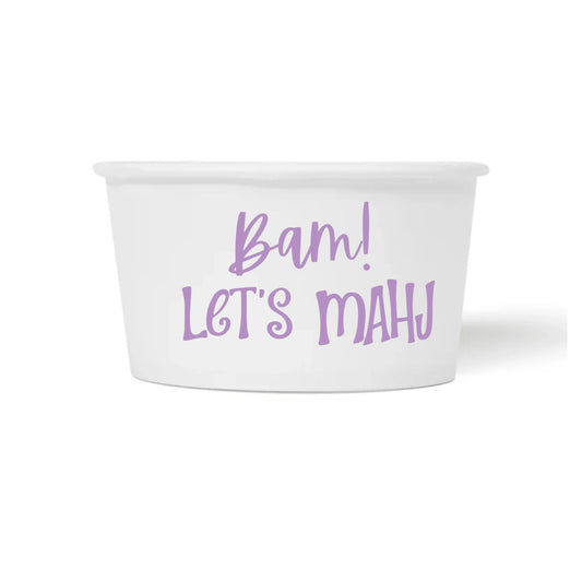 Bam Let's Mahj Mahjong Paper Snack Cup | Set of 10, 8 oz