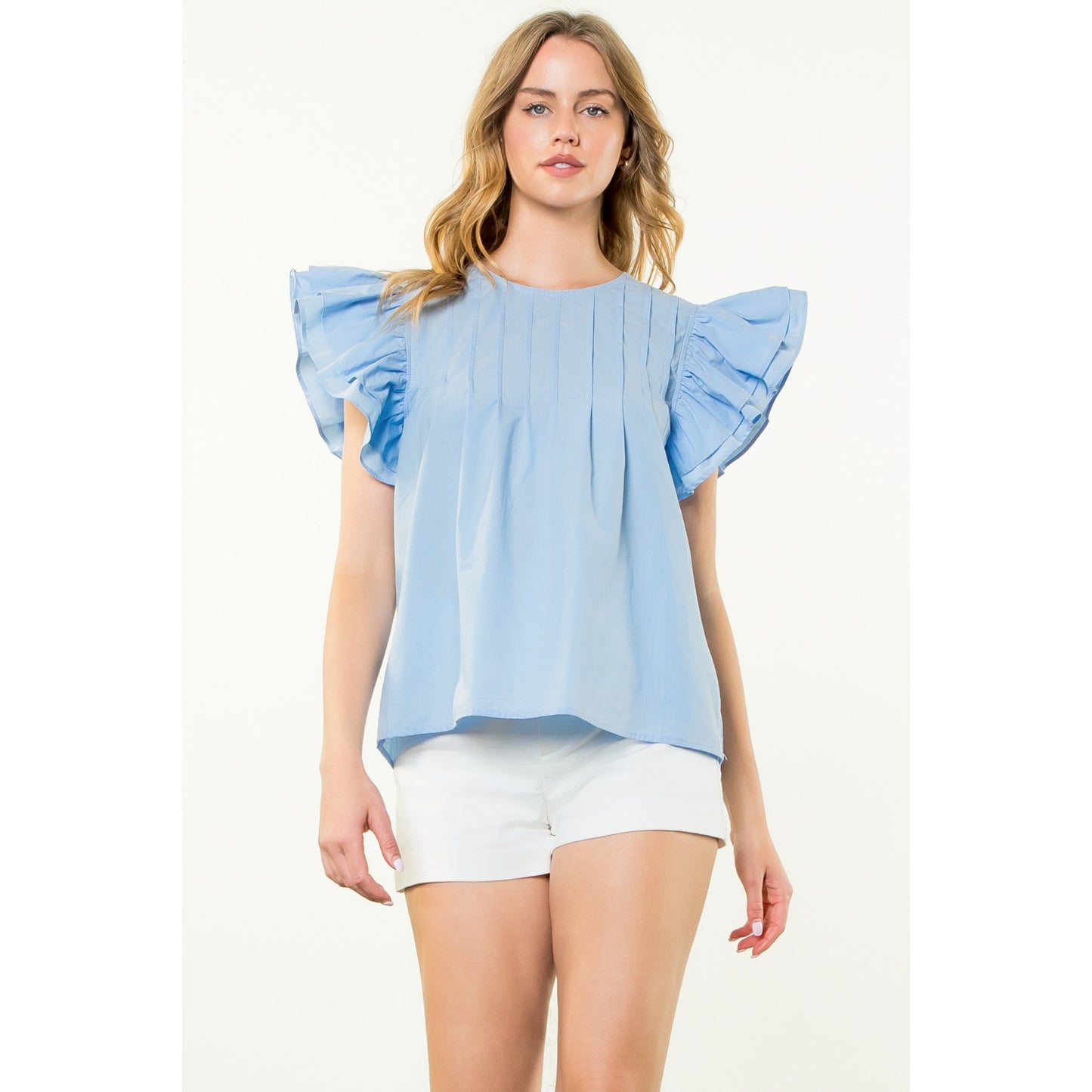 THML - Flutter Sleeve Top - Blue