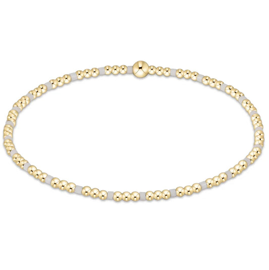 Gameday Hope Sincerity Pattern 2mm Bead Bracelet - White