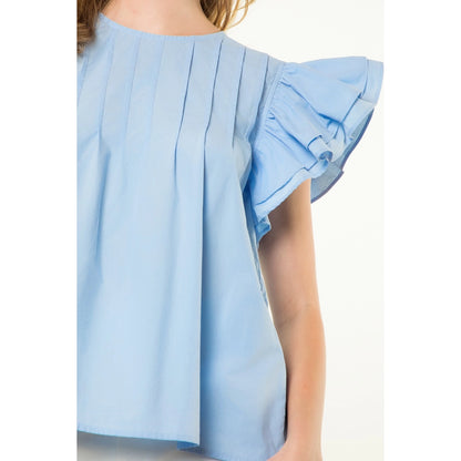 THML - Flutter Sleeve Top - Blue