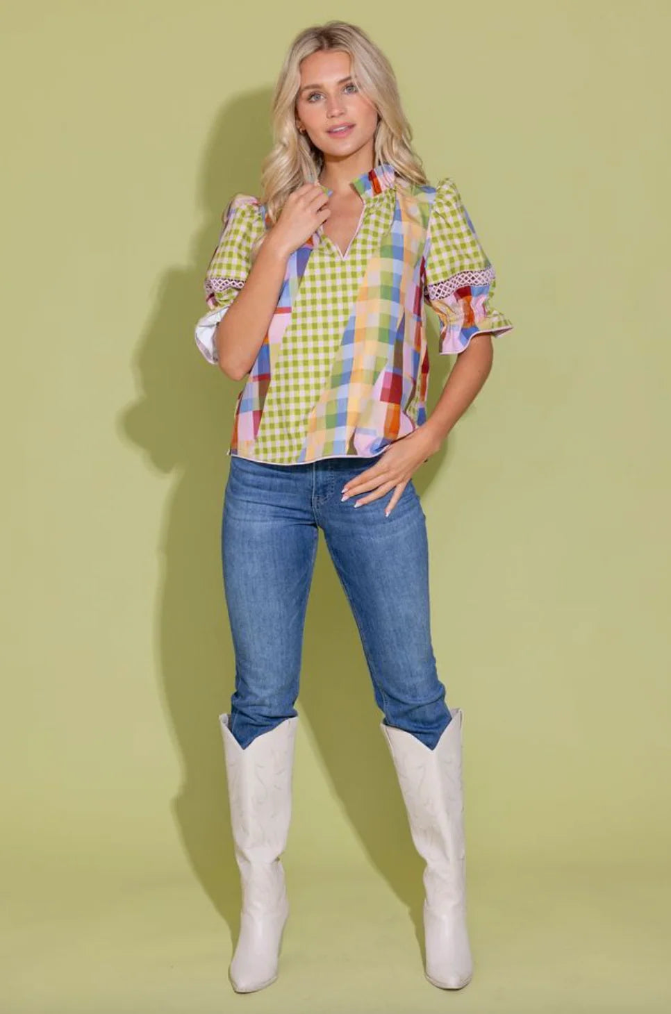 Lottie Top - Diagonal Check