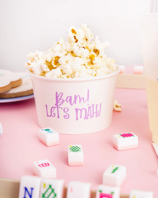 Bam Let's Mahj Mahjong Paper Snack Cup | Set of 10, 8 oz