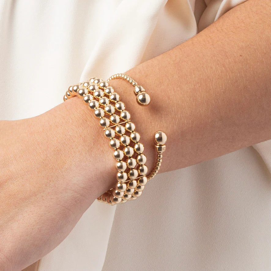 Classic Gold 3mm Bead Cuff - Gold - Spinout