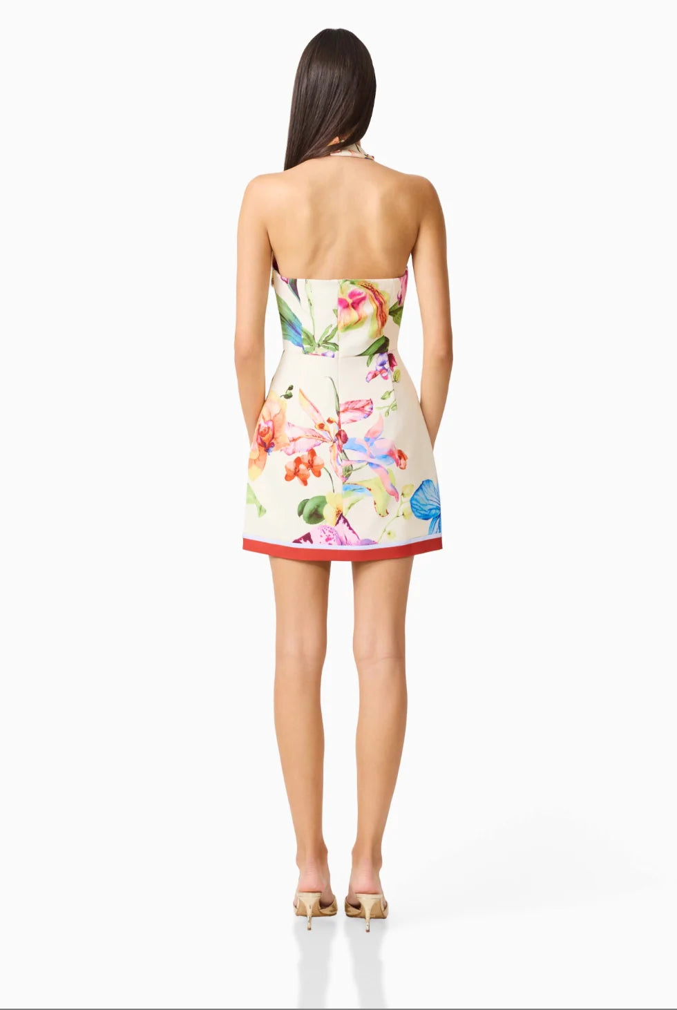 Glinda Halter Mini Dress in Multi Floral
