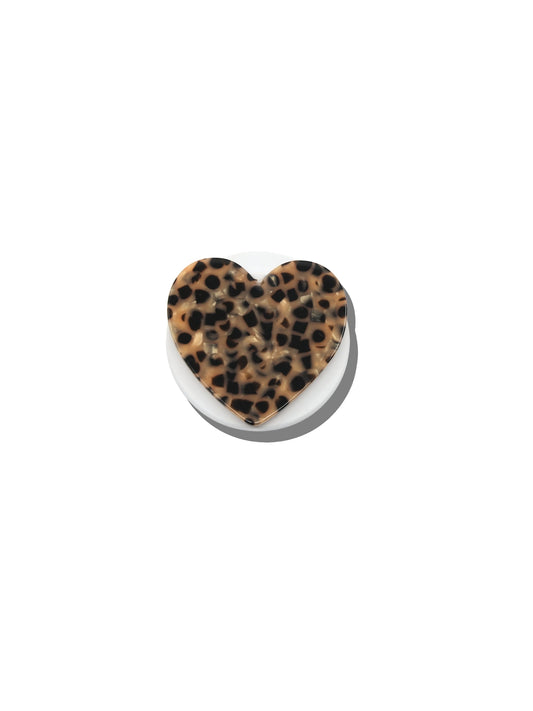 Hand-Painted Heart Gripcharm | Eco-Friendly | Leopard