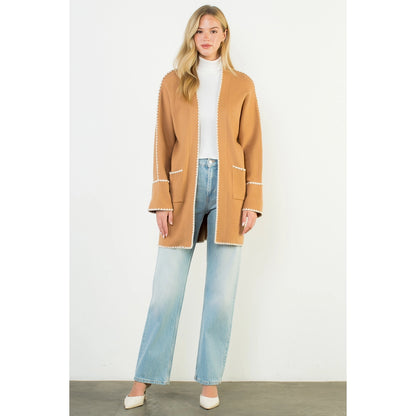 Long Sleeve Midi Cardigan - Caramel