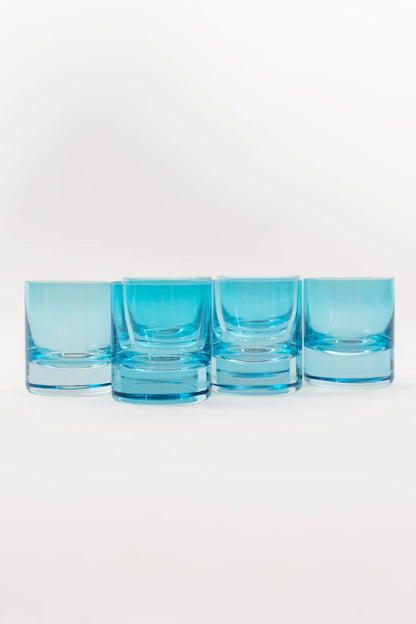 ESTELLE COLORED ROCKS GLASS - SET 0F 6 {OCEAN BLUE}