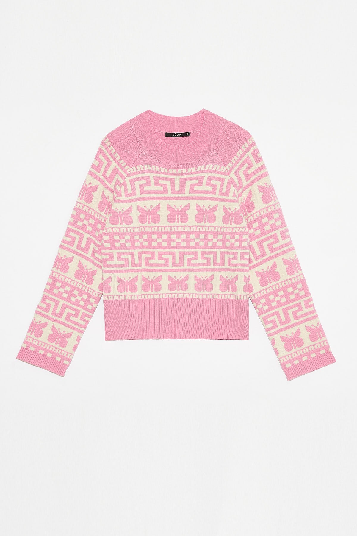 DÈLUC - Calluna Sweater - Pink & Ecru