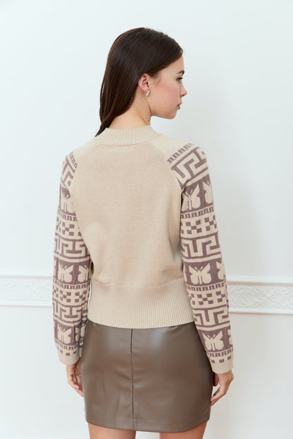 DÈLUC - Calluna Sweater - Beige Melange & Taupe