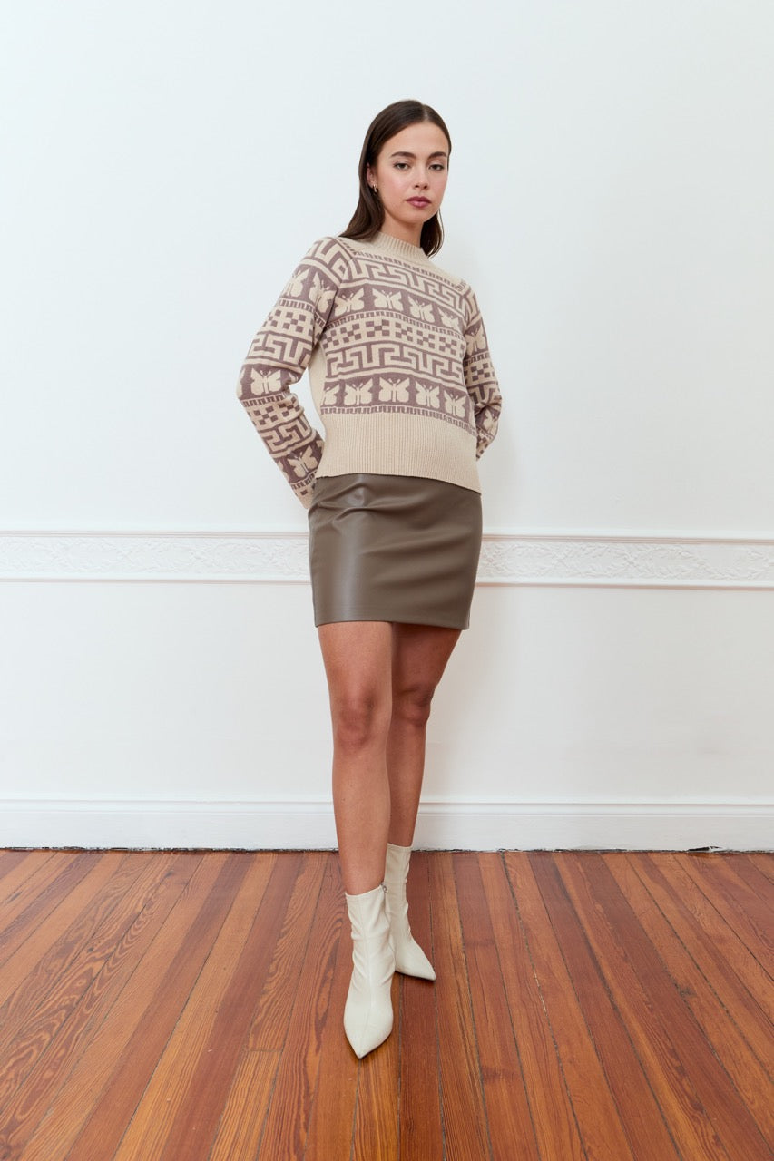 DÈLUC - Calluna Sweater - Beige Melange & Taupe