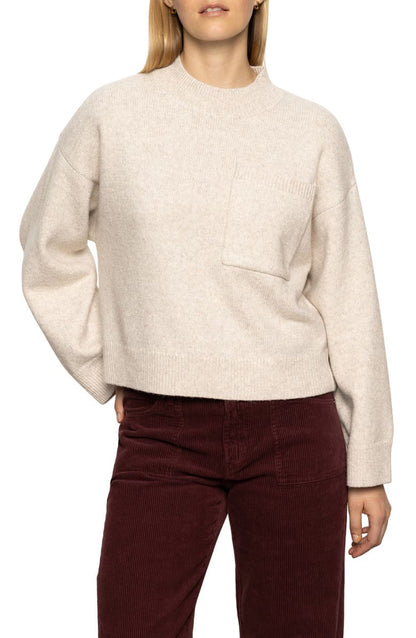 Chest Pocket Crewneck Sweater - Heather Pearl