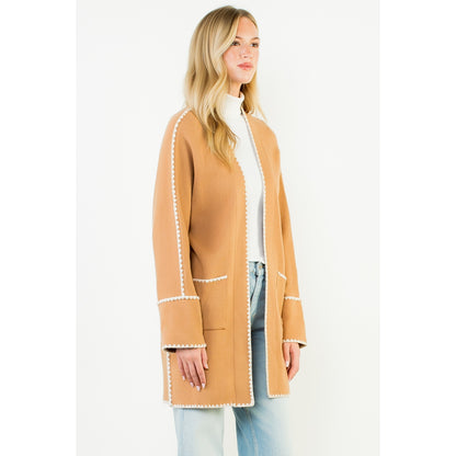 Long Sleeve Midi Cardigan - Caramel