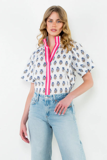 THML - Flower Print Top - White