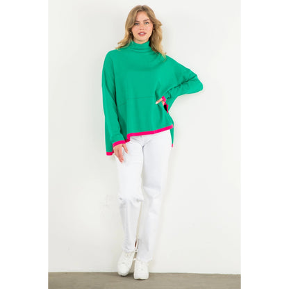 THML - Turtleneck Knit Sweater - Green