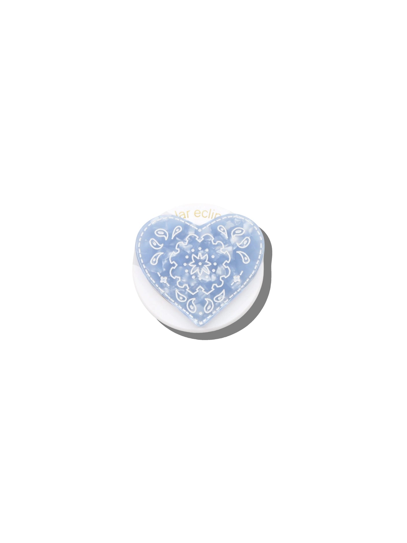 Hand-Painted Paisley Heart Gripcharm | Eco-Friendly | Baby Blue