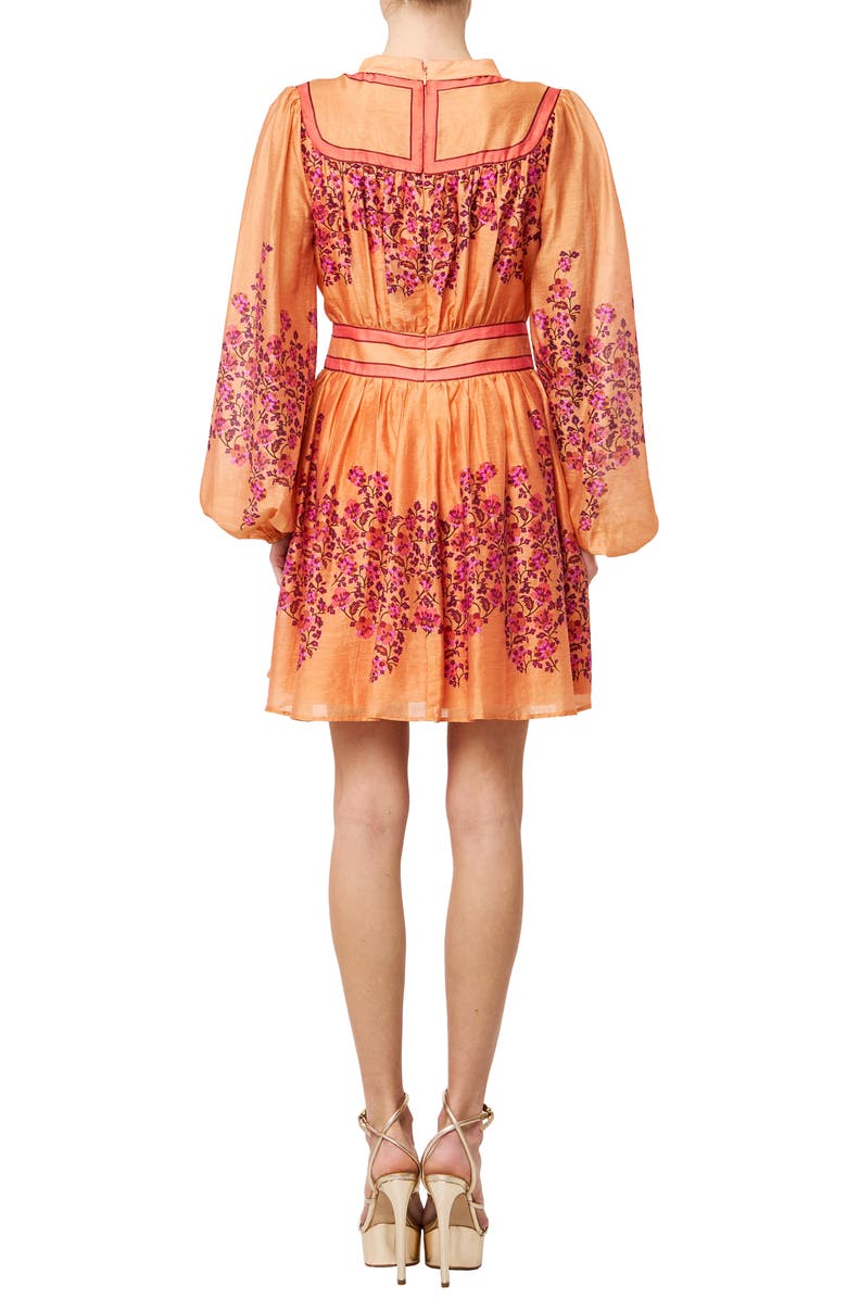 CIEBON - Leeana Engineered Floral Print Mini Dress - Coral Blush