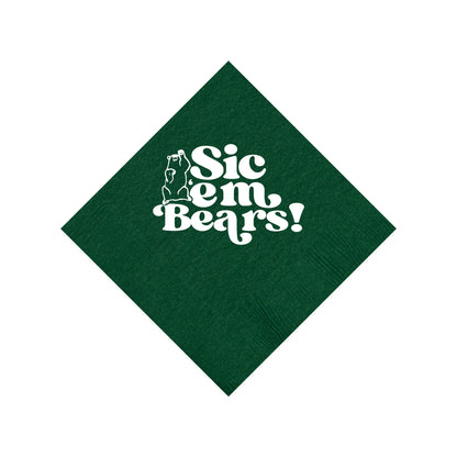 Baylor Cocktail Napkins - Green