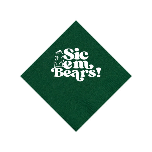 Baylor Cocktail Napkins - Green