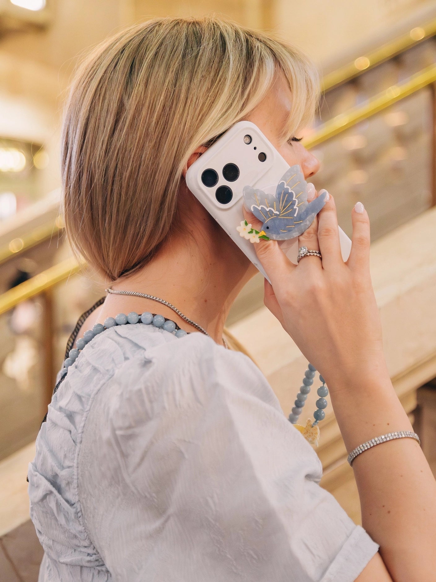 Hand-Painted Bluebird Gripcharm | Eco-Friendly