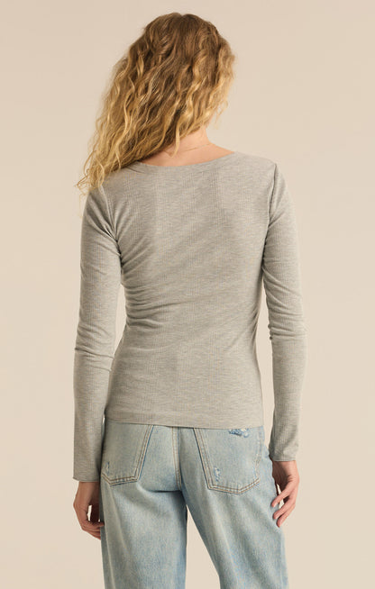 Z SUPPLY - Variegated Layer Top - Classic Heather Grey