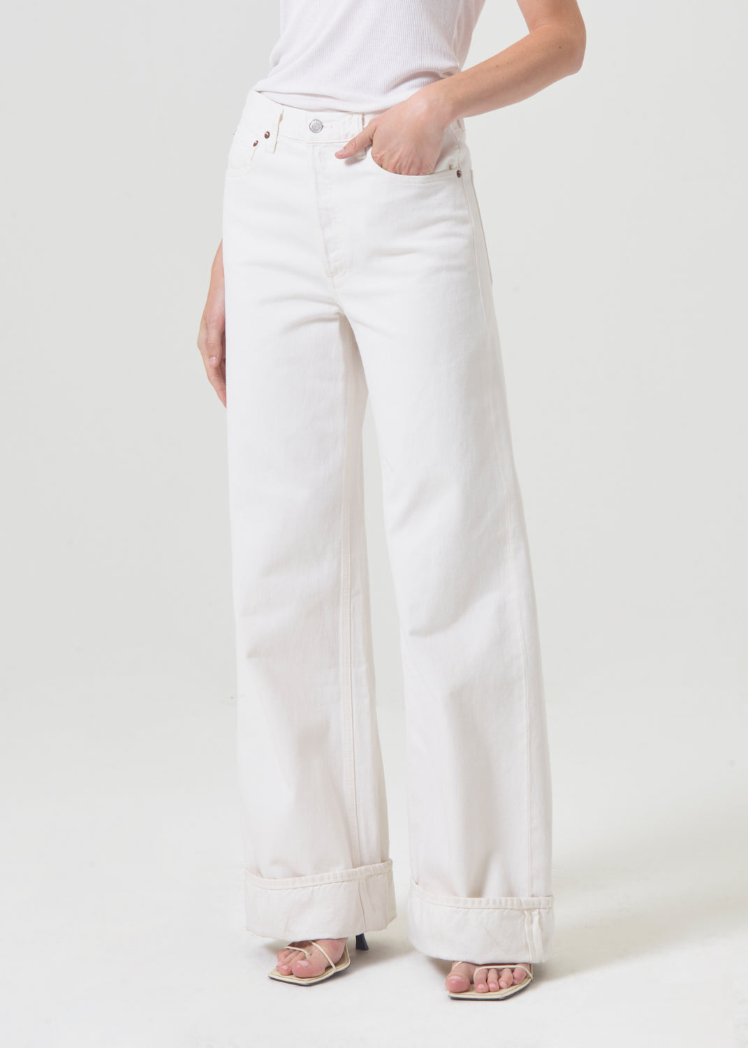 AGOLDE - Dame High Rise Wide Leg Jean - Fortune Cookie