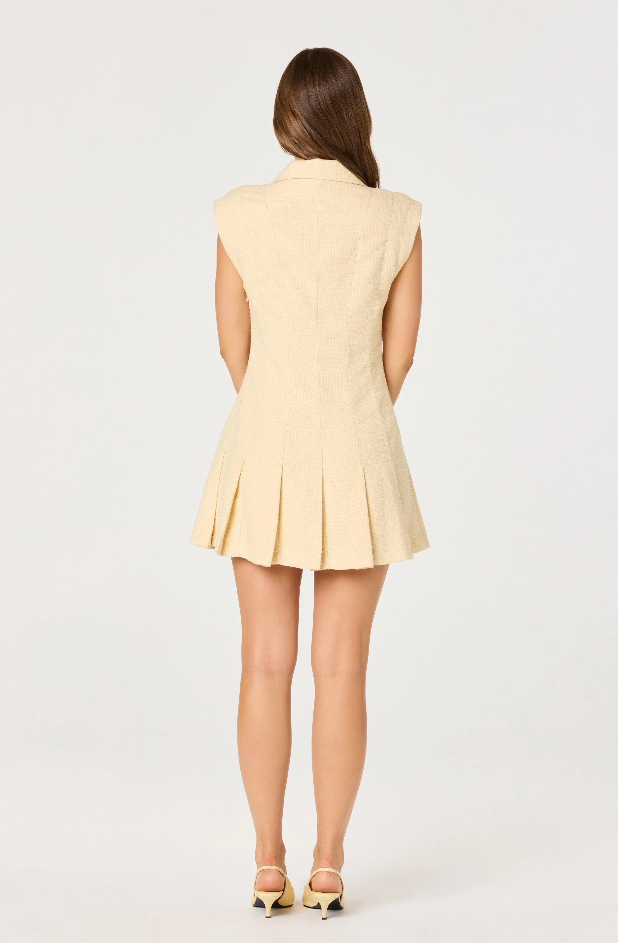 Diannie Tweed Mini Dress - Yellow