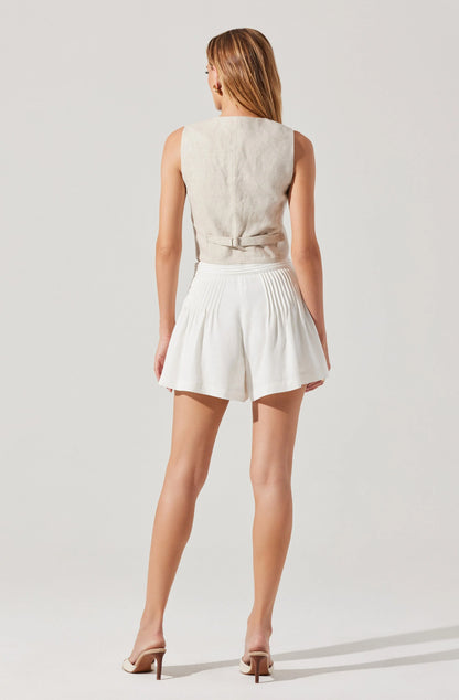 Ciro Linen-Blend Shorts - White