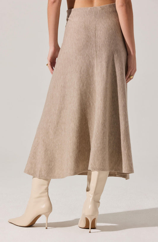 Deora Midi Sweater Skirt - Taupe