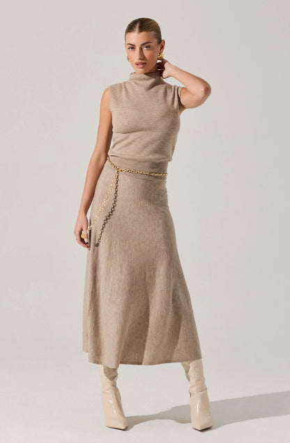 Deora Midi Sweater Skirt - Taupe