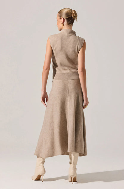 Deora Midi Sweater Skirt - Taupe
