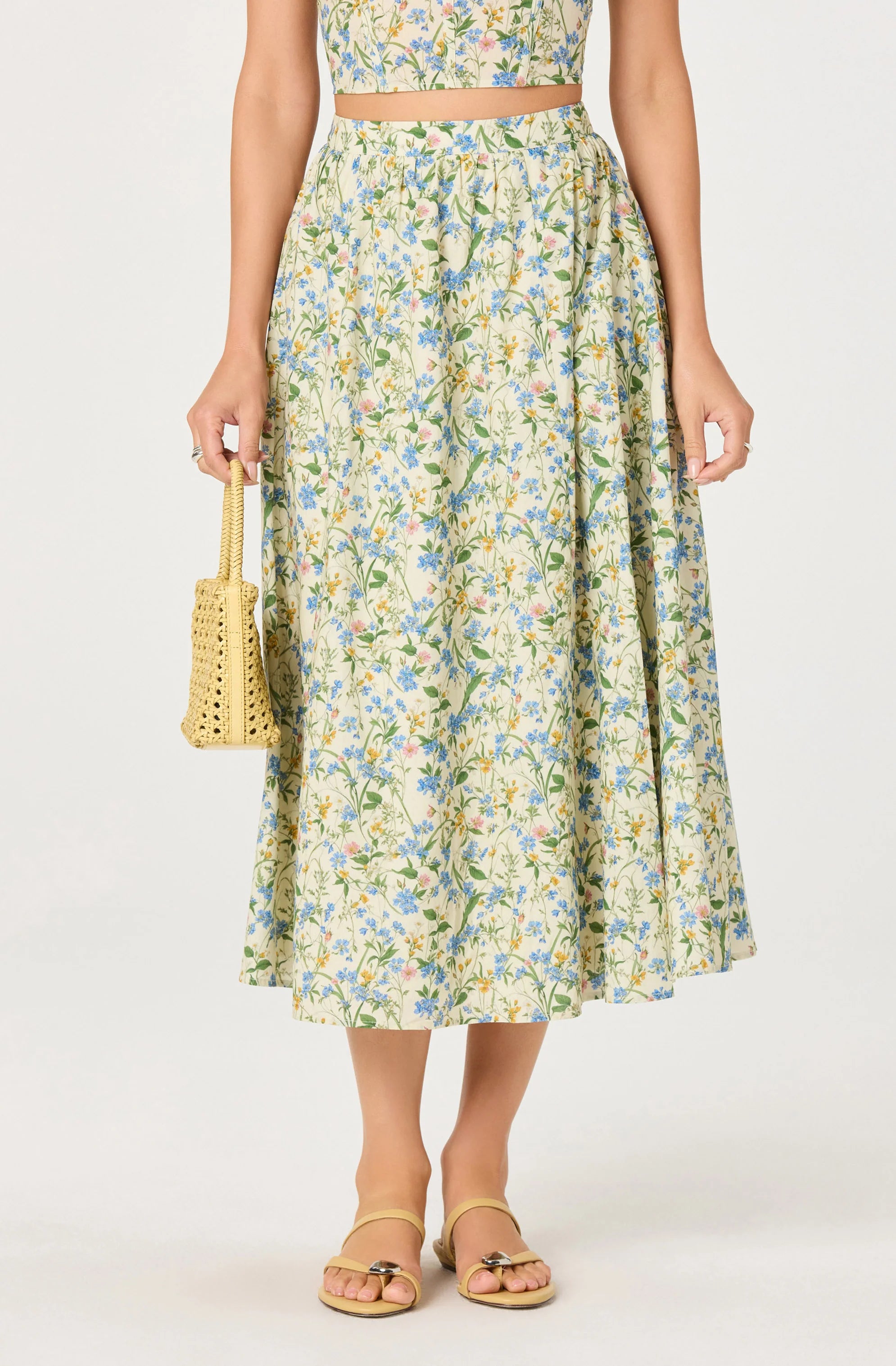 Floral Two-Piece Set - Blue/Green Multi