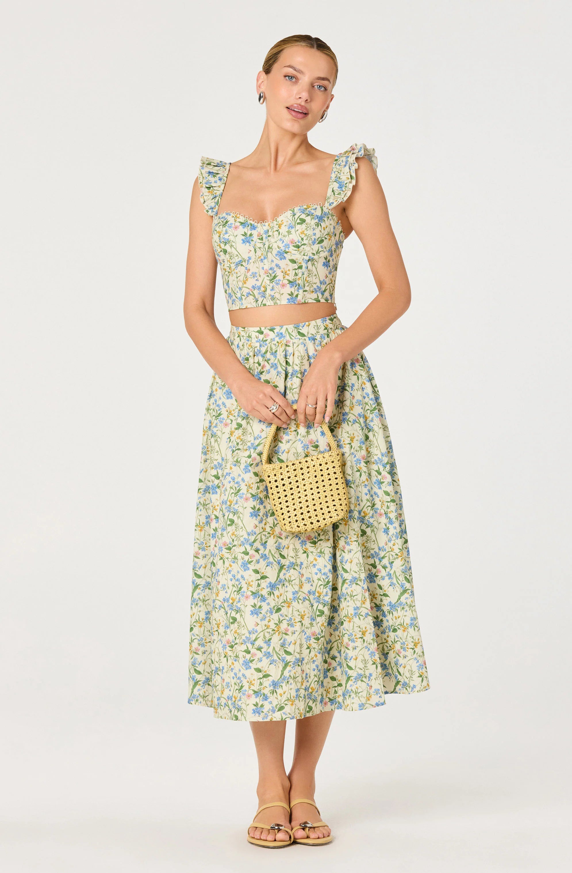 Floral Two-Piece Set - Blue/Green Multi