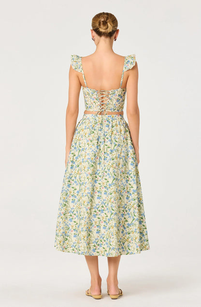 Floral Two-Piece Set - Blue/Green Multi