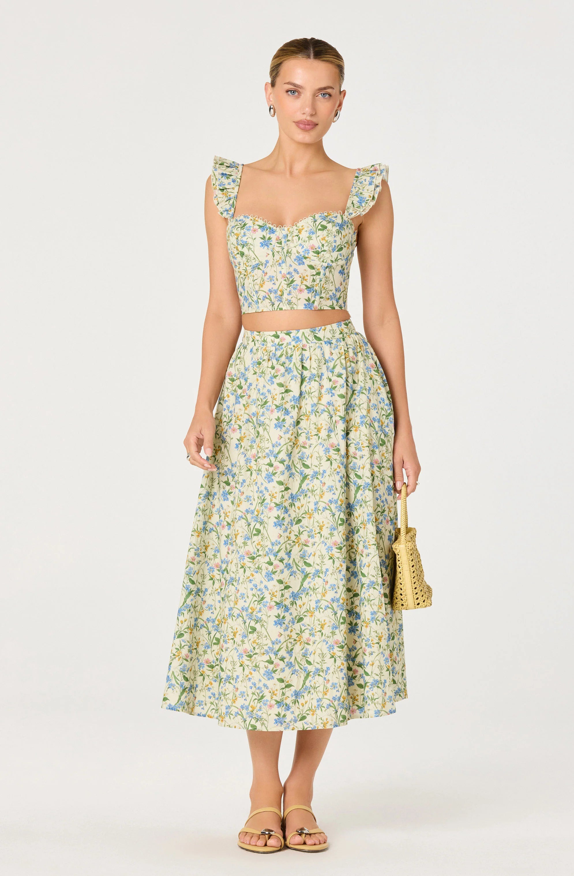 Floral Two-Piece Set - Blue/Green Multi