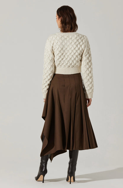 ASTR - Caila Cable Knit Cropped Sweater - Off White