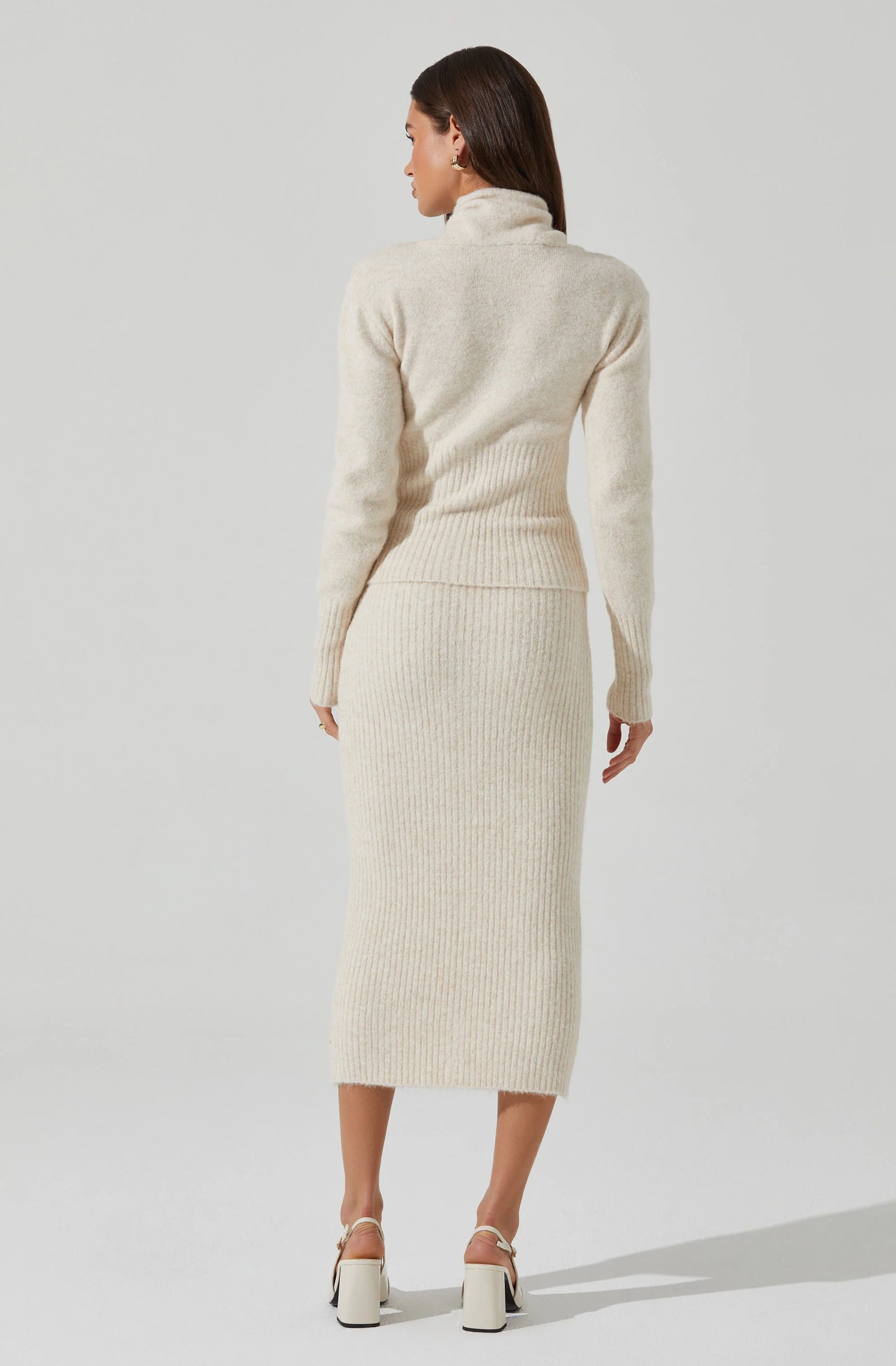 ASTR - Neve High Neck Crossover Sweater - Cream