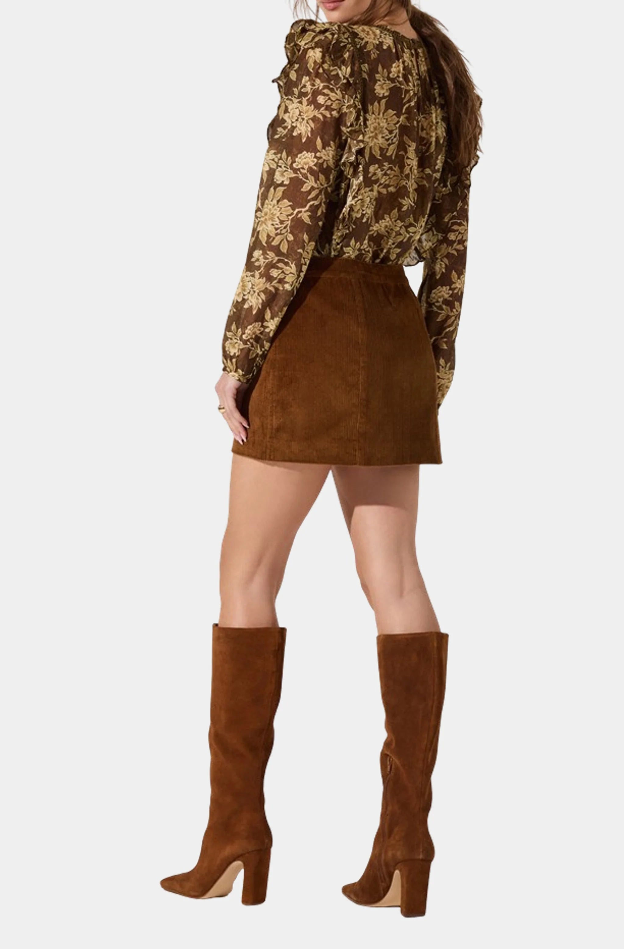 Doria Corduroy Skirt - Camel