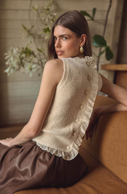 Pernille Cable Knit Sweater Tank - Vanilla