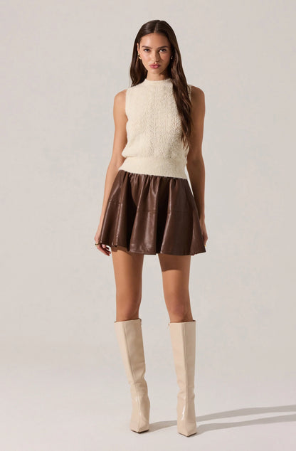 Pernille Cable Knit Sweater Tank - Vanilla