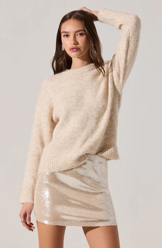 Selbie Brushed Knit Sweater - Cream