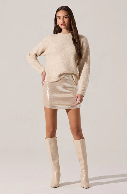 Selbie Brushed Knit Sweater - Cream