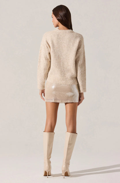 Selbie Brushed Knit Sweater - Cream