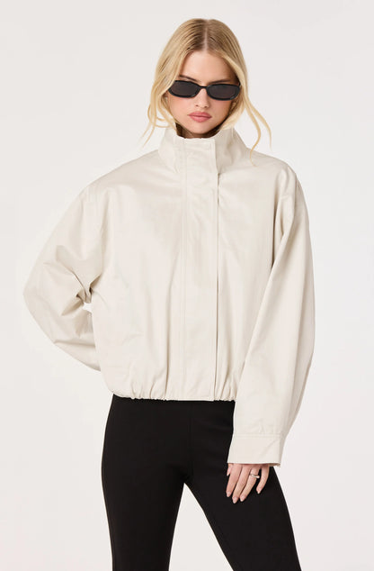 Cooper Oversized Bomber Jacket - Bone