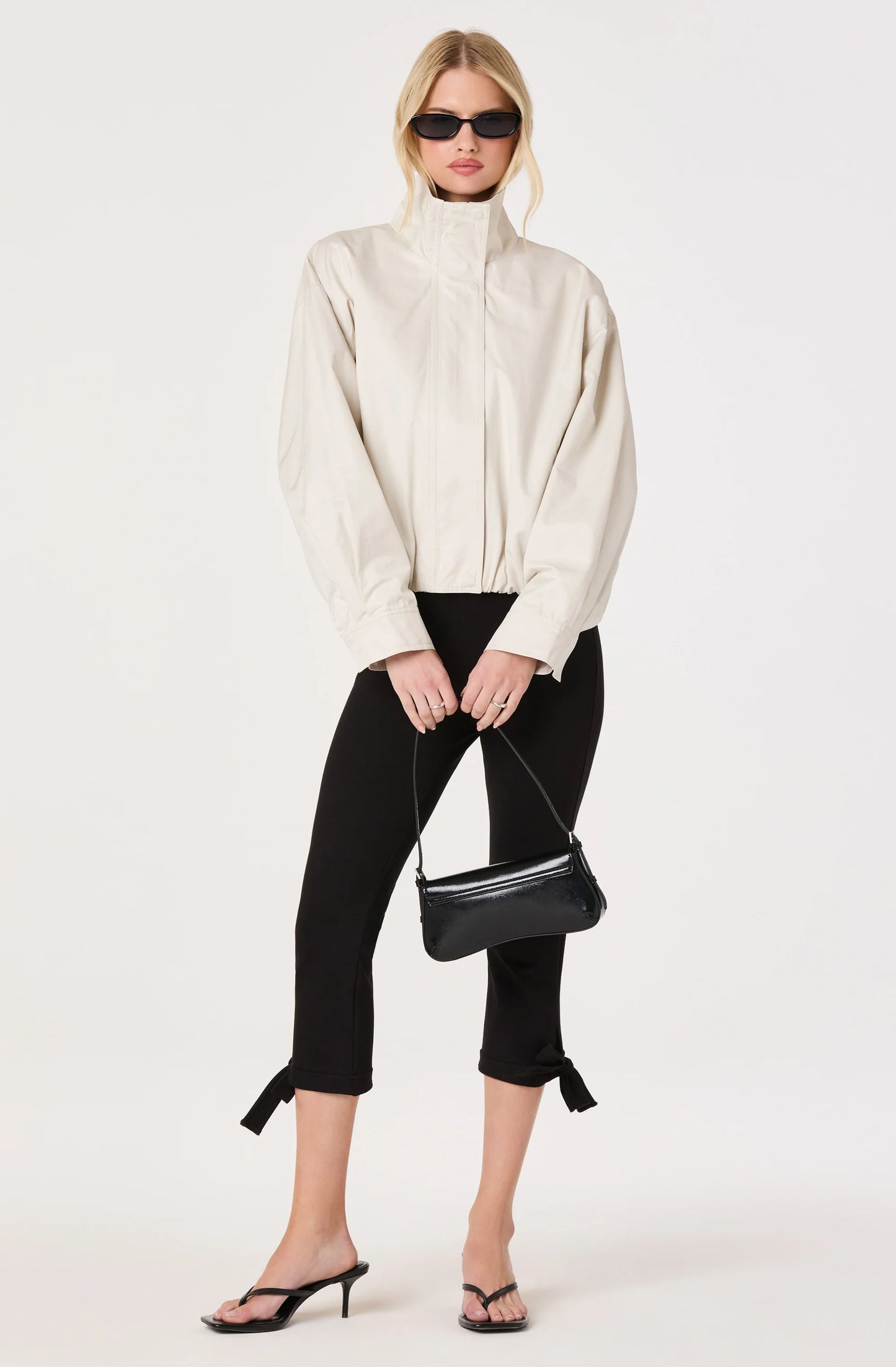 Cooper Oversized Bomber Jacket - Bone
