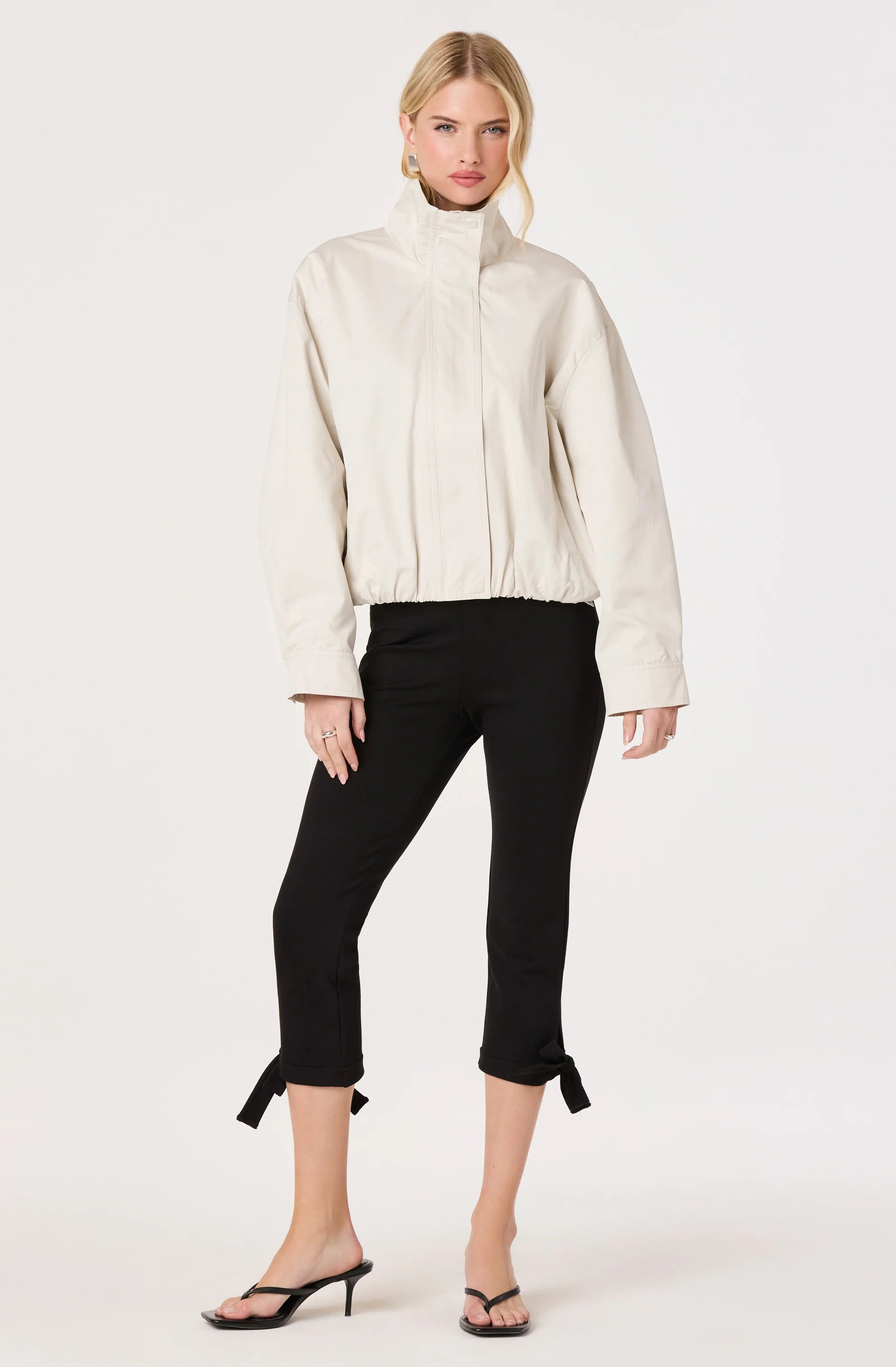 Cooper Oversized Bomber Jacket - Bone