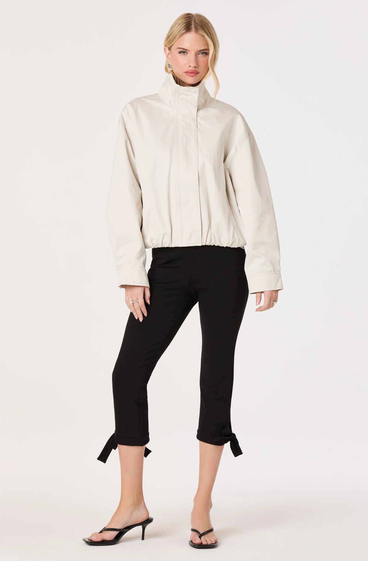 Cooper Oversized Bomber Jacket - Bone