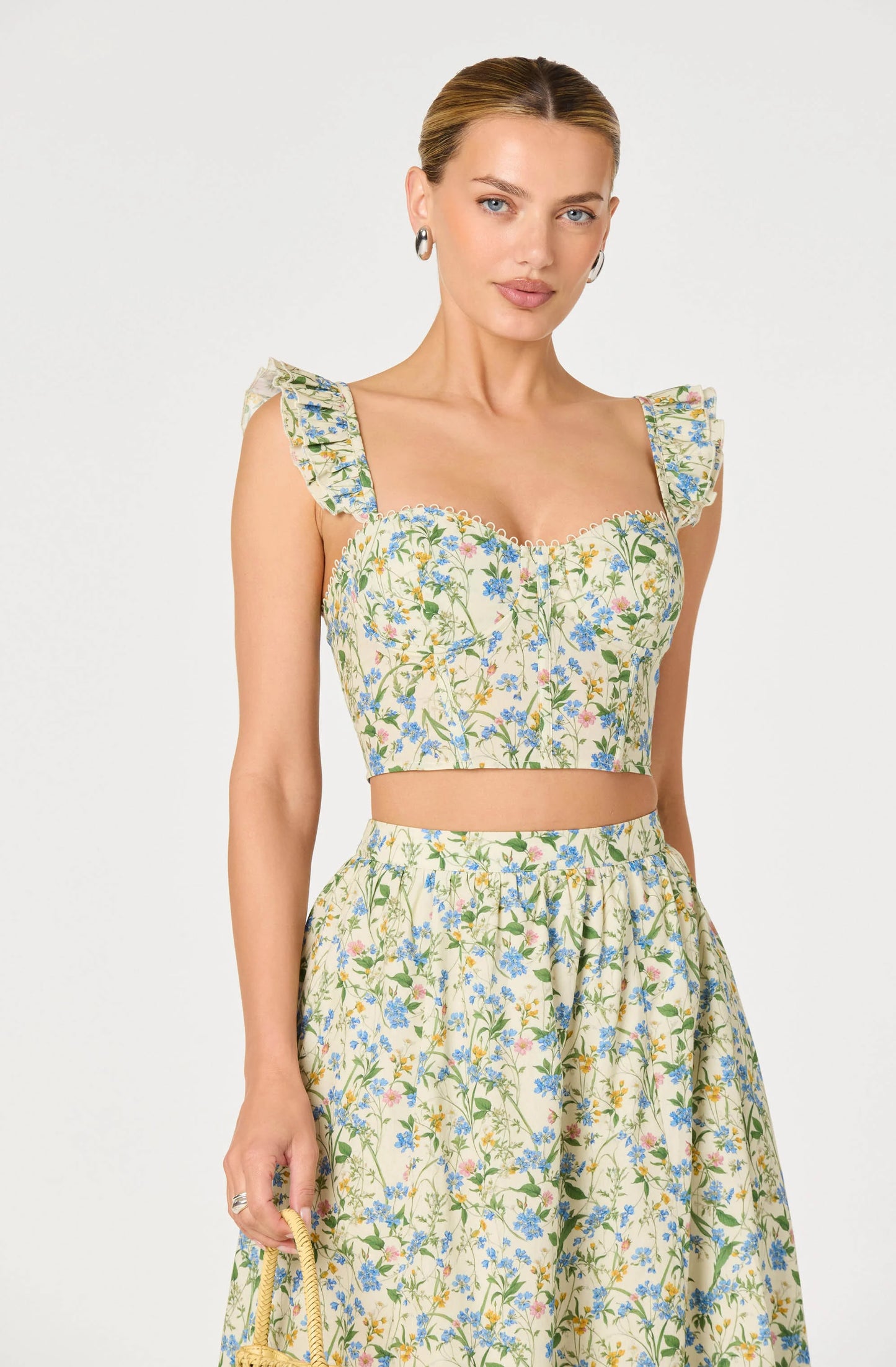 Floral Two-Piece Set - Blue/Green Multi