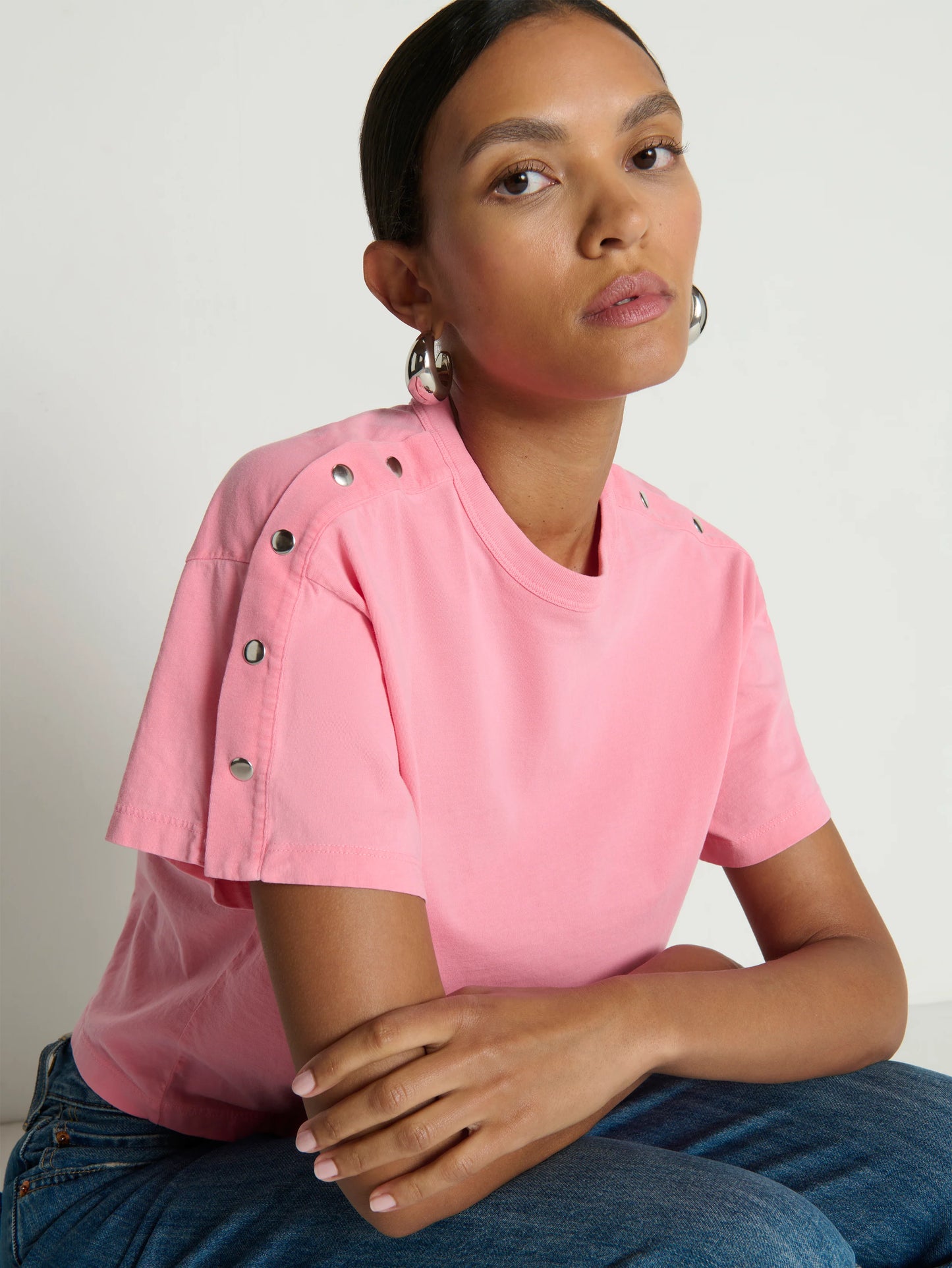 Ada Button Tee - Quartz